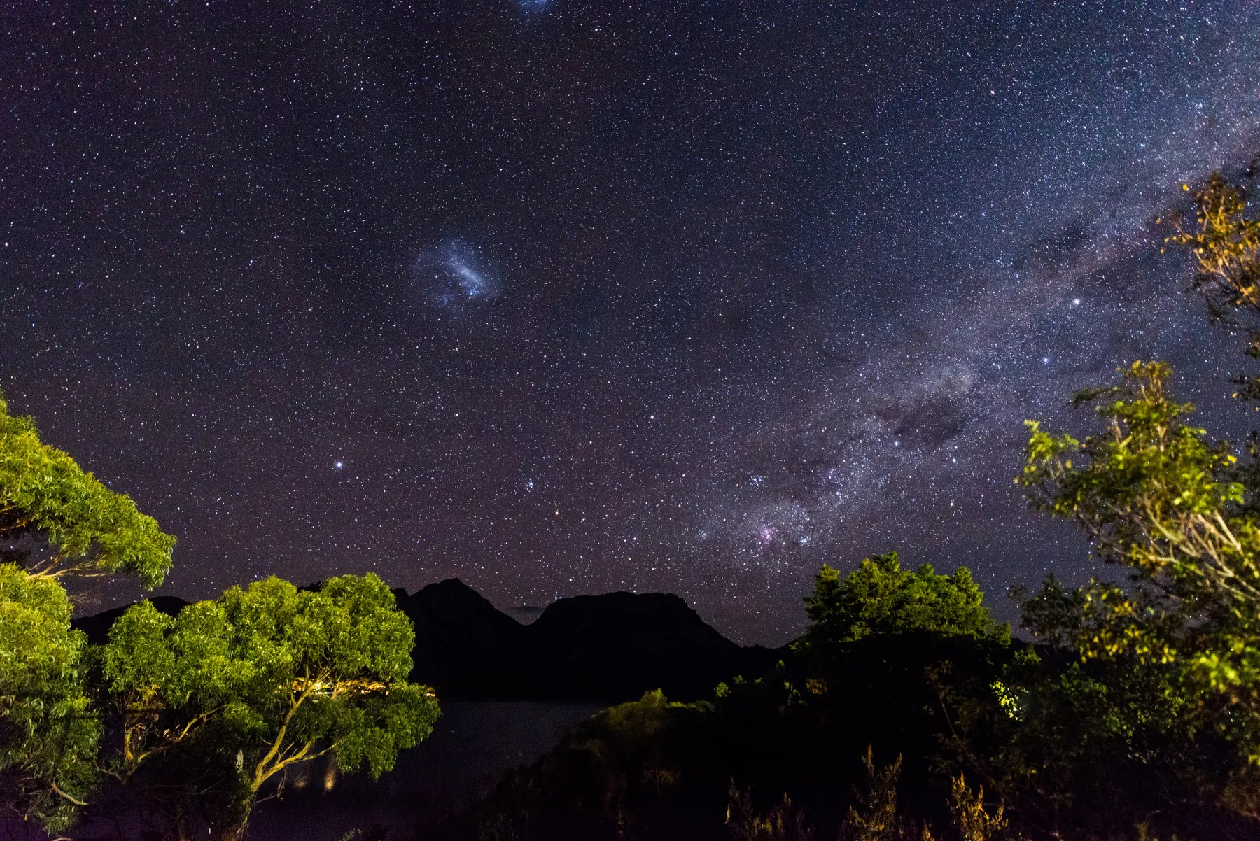 The Milky Way above a remote southern landscape