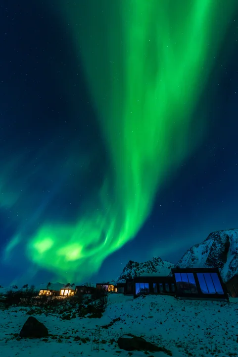 Northern Lights — Vertical — Lofoten, Norway