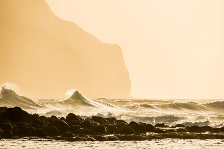 Waves beneath the Cliffs — Kauaʻi, Hawaii