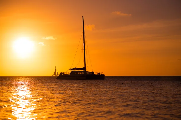 Sailboat at Sunset — Aruba