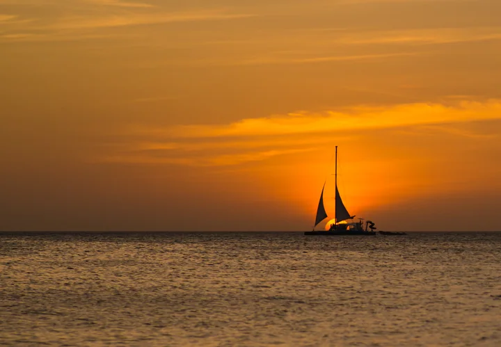 Sailing into Evening — Aruba